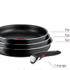 Tefal Ingenio Easy On - Juego de 3 Sartenes 22/24/26 cm + Mango extraíble, No apto inducción, antiadherentes, revestimiento titanio, Thermo-signal, sin PFOA, apto lavavajillas y horno - Imagen 4