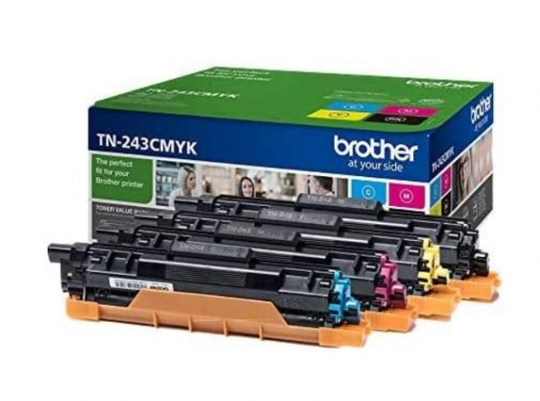 Brother TN243CMYK - Cartucho de tóner Negro, Cian, Magenta, Amarillo, Multi-pack Visita la tienda de Brother
