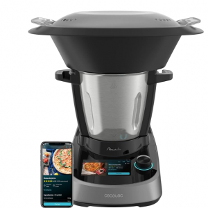 Cecotec Robot de Cocina Multifunción Mambo Touch. 1600 W, 37 Funciones, Pantalla Táctil TFT 5" con Recetario Integrado, 3,3 Litros de Capacidad, APP, Báscula y Jarra de Acero Inoxidable